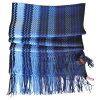 Missoni Fringe sjaal in blauwe tinten