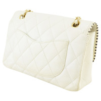 Chanel Classic Flap Bag Medium Leer in Wit