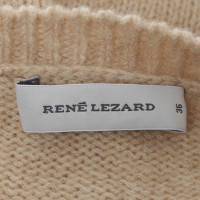 René Lezard Kurzarm-Pullover in Beige