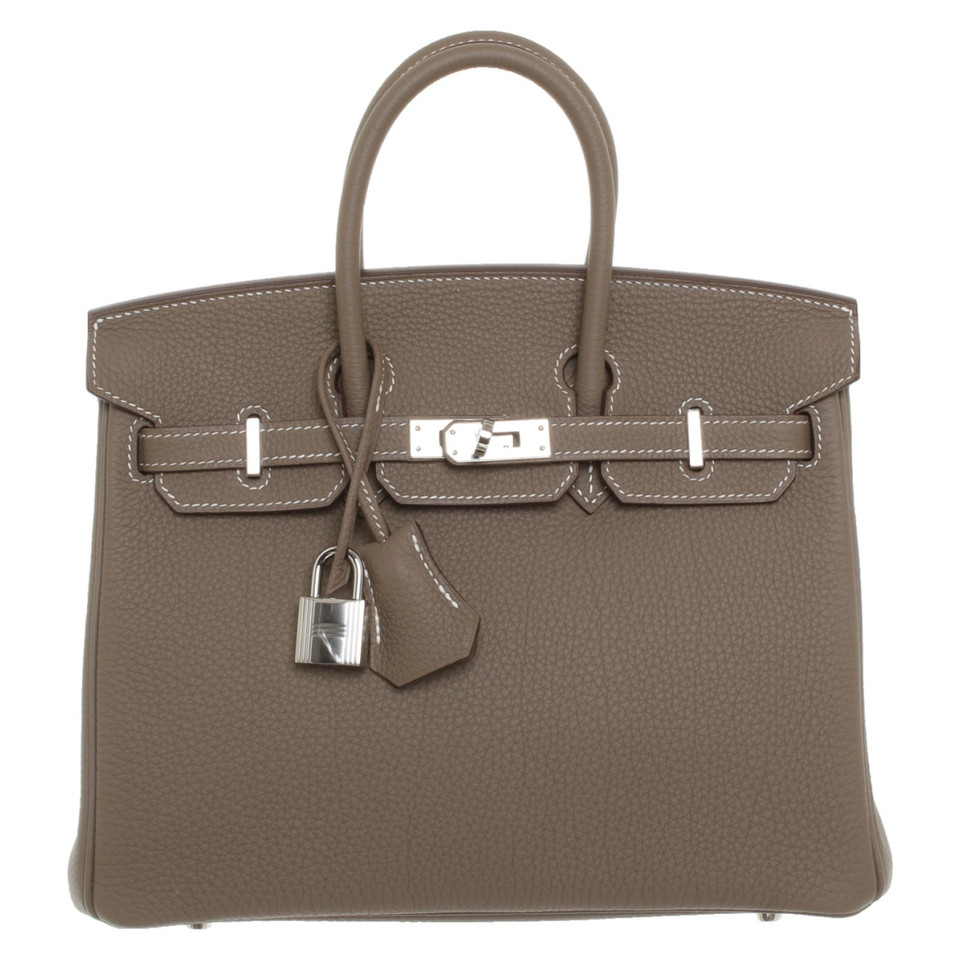 Hermès Birkin Bag 25 Leer in Taupe