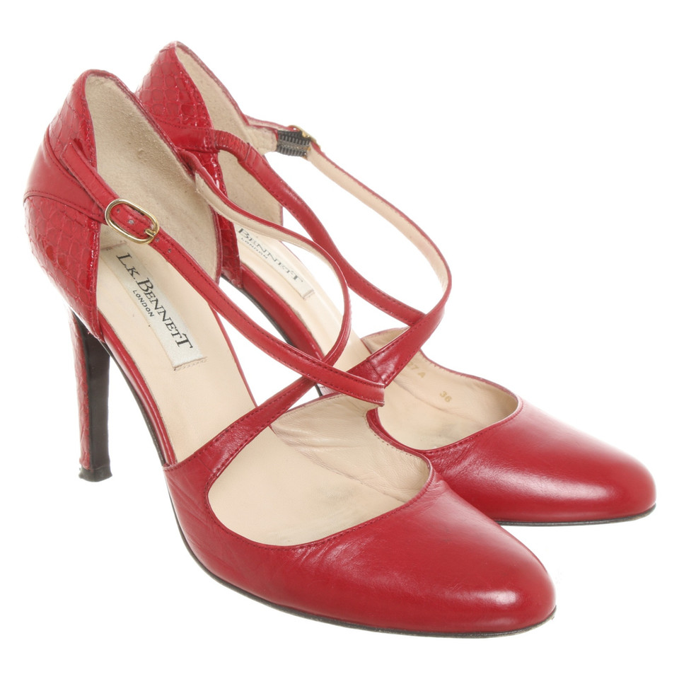 L.K. Bennett Pumps/Peeptoes aus Leder in Rot