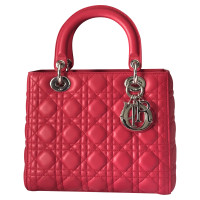 Christian Dior Lady Dior Medium Leather in Red