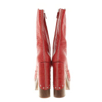 Roberto Cavalli Leather boots in red