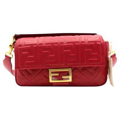 Fendi Baguette Bag aus Leder in Rot