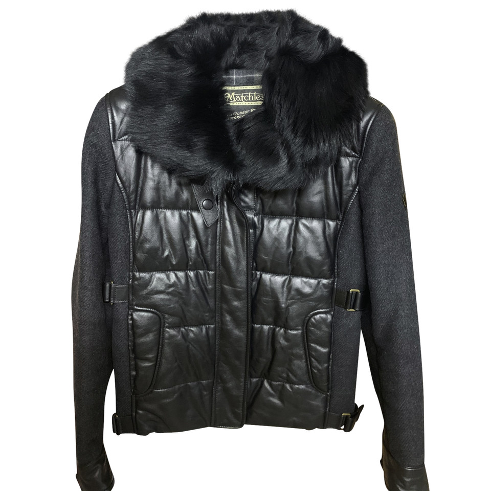 Matchless Jacke/Mantel aus Leder in Schwarz