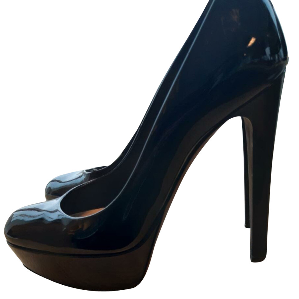 Christian Dior Chaussures compensées en Cuir verni en Noir