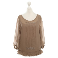 Hugo Boss blouse de soie marron