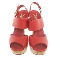 Yves Saint Laurent Platform sandals in red