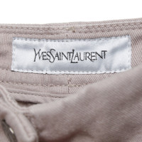 Yves Saint Laurent Paio di Pantaloni in Cotone in Beige