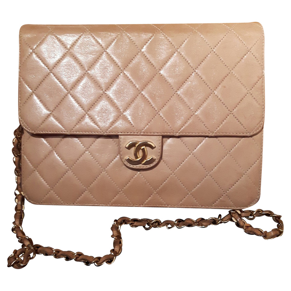 Chanel Timeless Clutch Leather in Beige