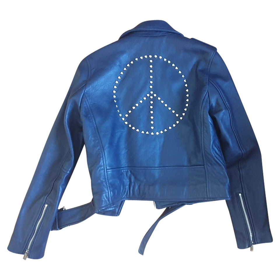Michael Kors Jacket/Coat Leather in Blue