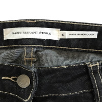 Isabel Marant Etoile Zwarte geborduurde spijkerbroek