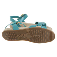 Car Shoe Sandals Leather in Turquoise
