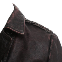 Golden Goose Leather jacket in Bordeaux