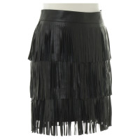 Guido Maria Kretschmer Leather skirt with fringe 
