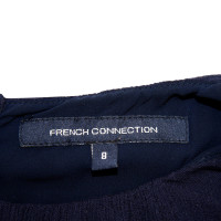 French Connection Blaue Bluse mit Spitze 