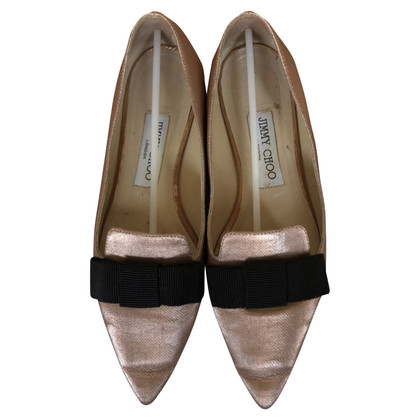 Jimmy Choo Chaussons/Ballerines en Soie en Rose/pink