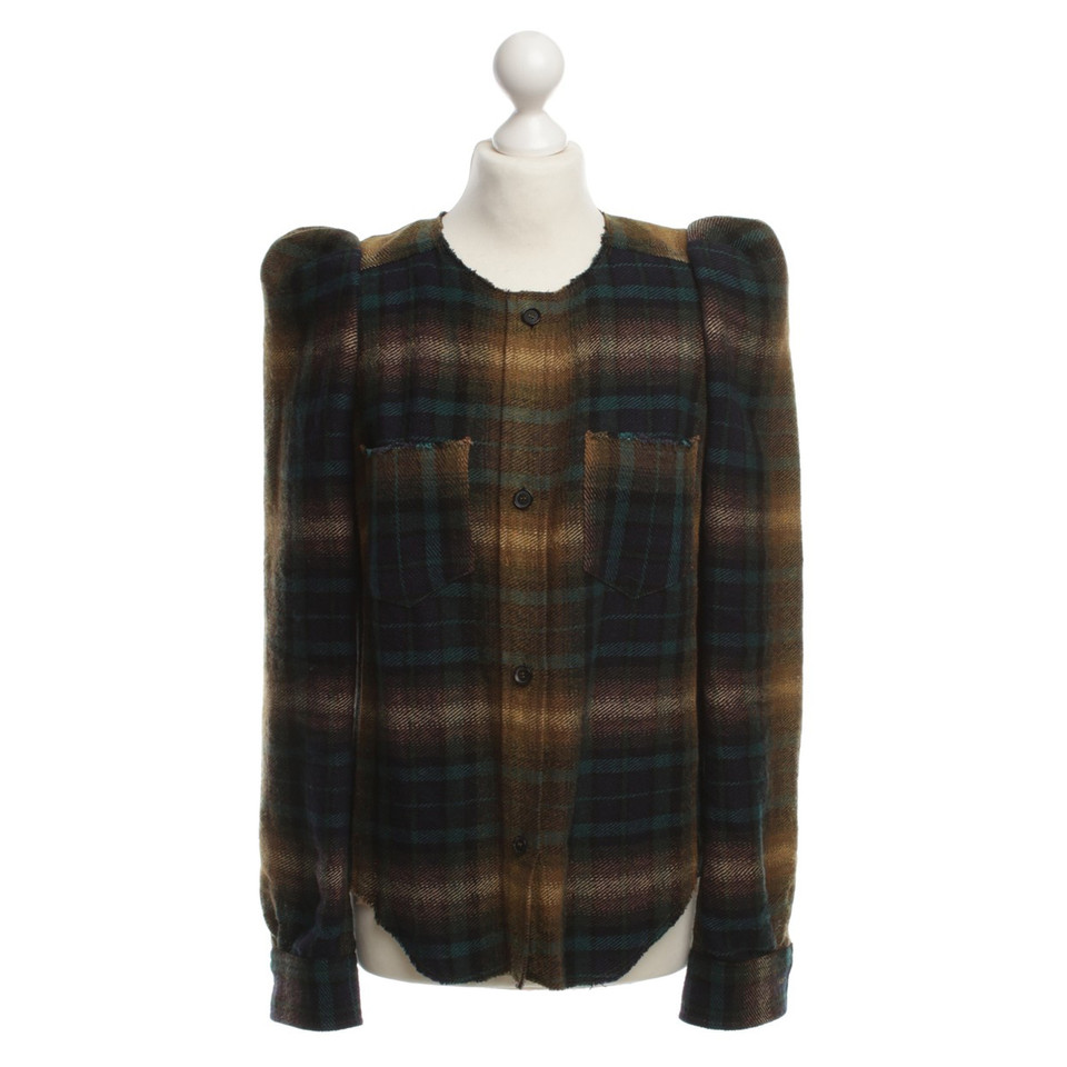 Isabel Marant Plaid Blazer with puffy sleeves