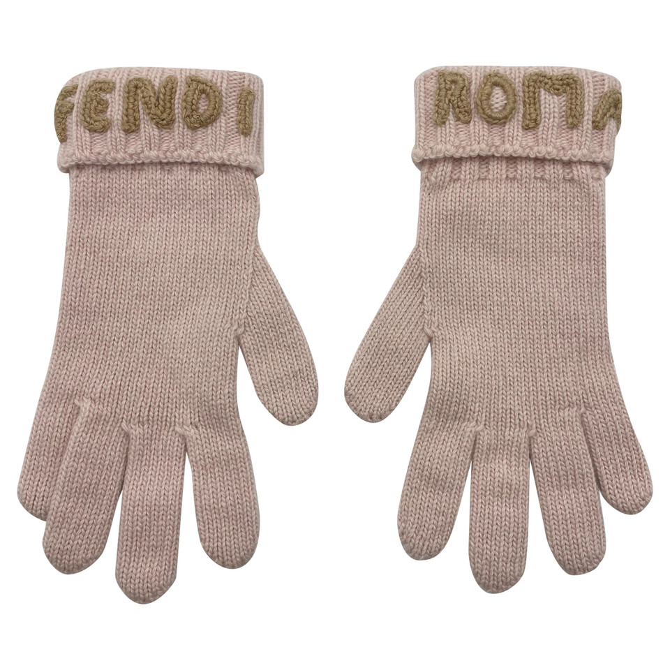 Fendi Gloves Wool in Pink