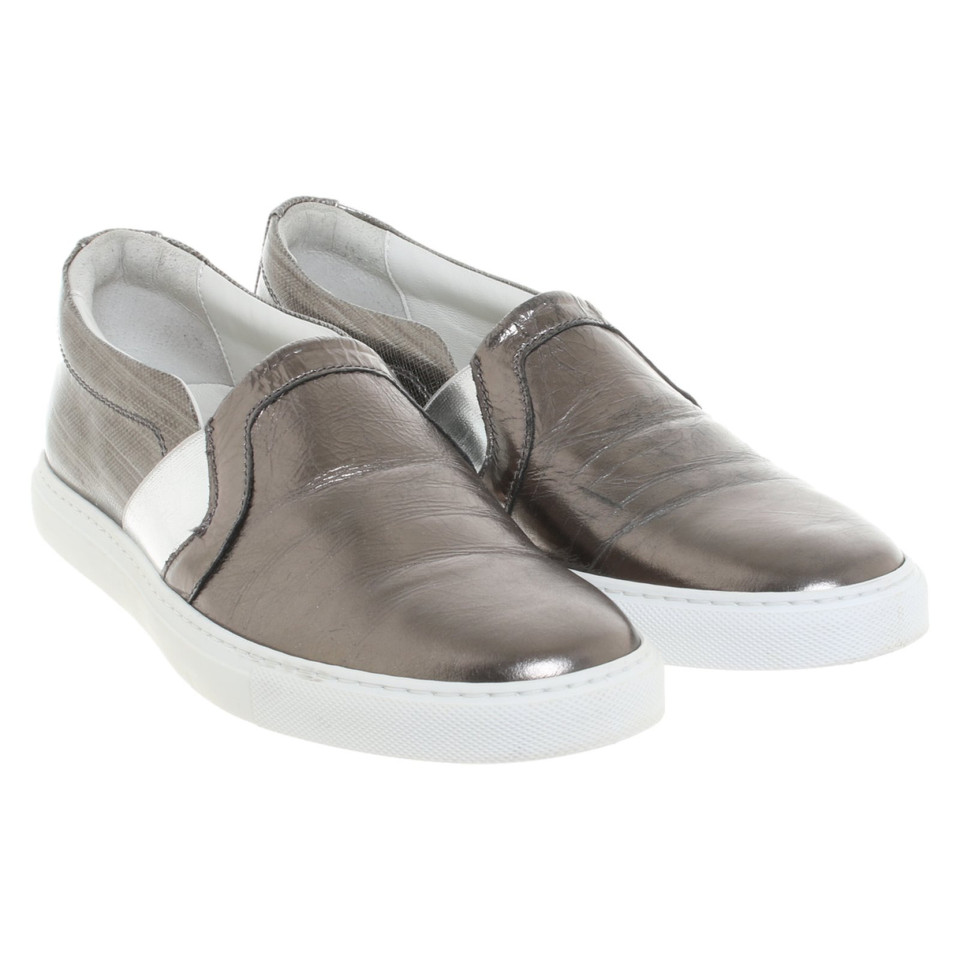 Lanvin Slippers/Ballerina's Leer in Grijs