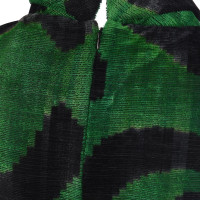 Oscar De La Renta zijden jurk in Green / zwart