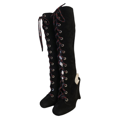 Prada Bottes en Daim en Noir