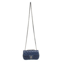 Chanel Classic Flap Bag Small Leer in Blauw