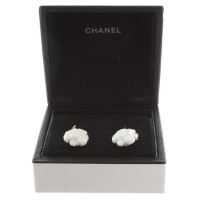 Chanel "Camelia" earrings in white gold