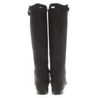 Hermès Suede boots in black