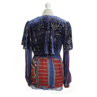 Anna Sui Blouse in blauw / rood / beige