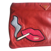 Prada Clutch Bag Leather in Red