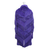 Versace Fellmantel in Violett