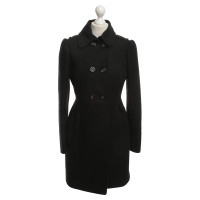 Ferre manteau de laine en noir