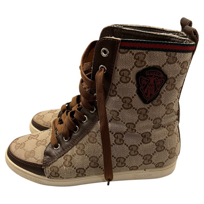 Gucci Ankle boots Canvas in Beige