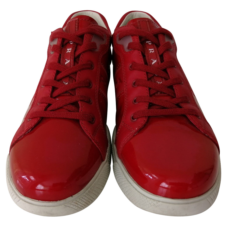 Prada Trainers Leather in Red