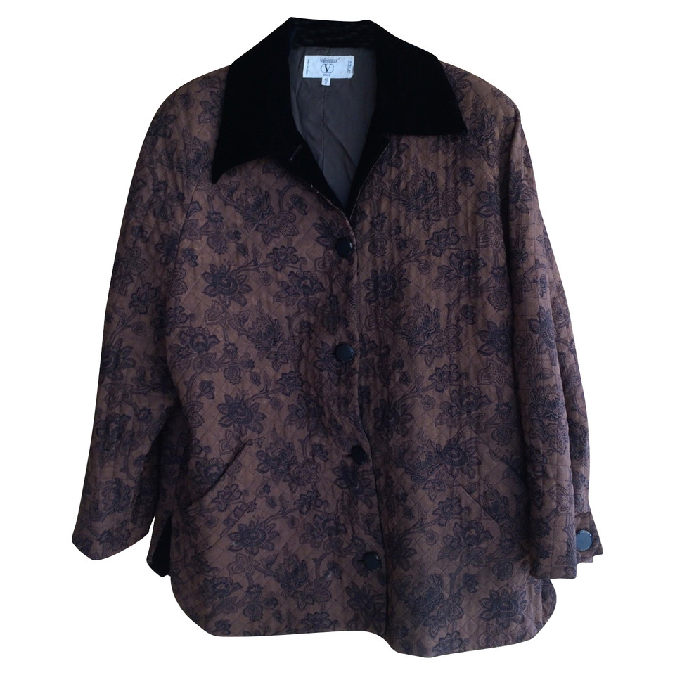 Valentino Garavani Jacket/Coat Silk in Brown