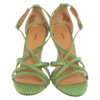 Ganni Sandals Leather in Green