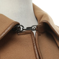 Hermès Cape en laine marron clair