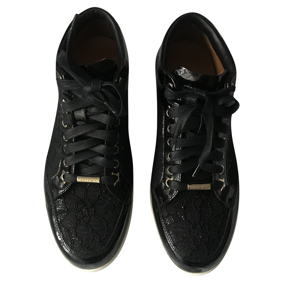 Jimmy Choo Sneakers aus Lackleder in Schwarz