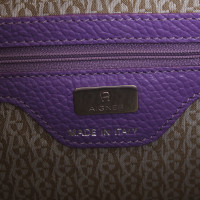 Aigner Handtas Leer in Violet