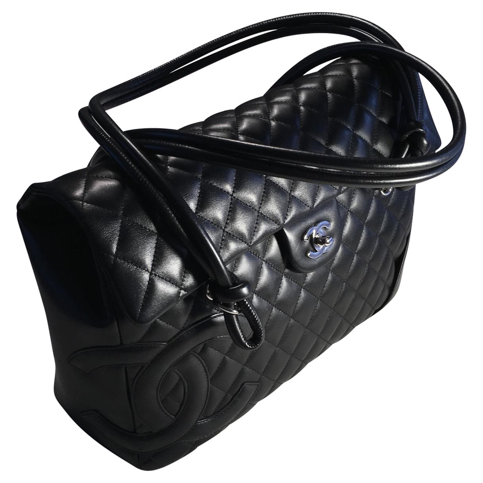 Chanel Schwarze Lederhandtasche