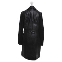 Marc Cain manteau en cuir noir