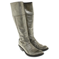 Marithé Et Francois Girbaud Leather boots with metallic effect