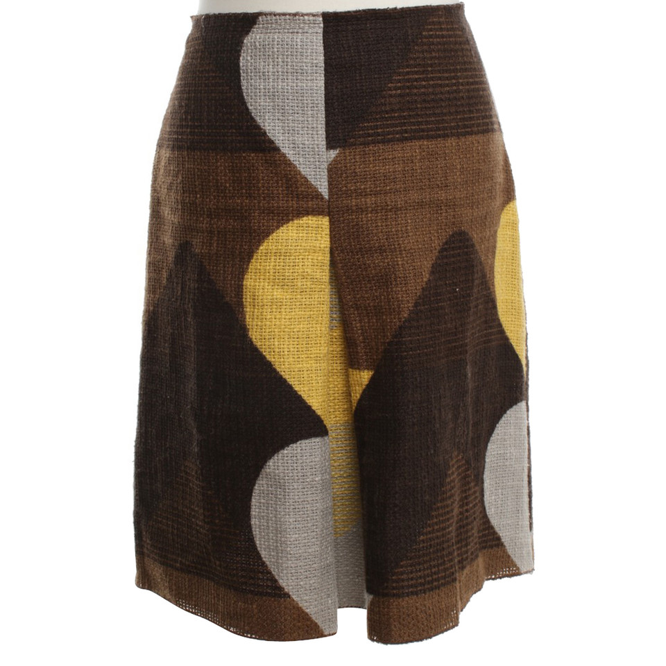 Prada skirt in brown-yellow