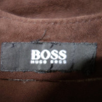 Hugo Boss Suede jurk in donkerbruin