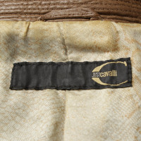 Just Cavalli Jacke/Mantel aus Leder in Braun