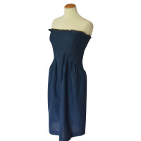Jil Sander Kleid aus Baumwolle in Blau