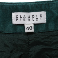 Claudie Pierlot Velvet Shorts in Green