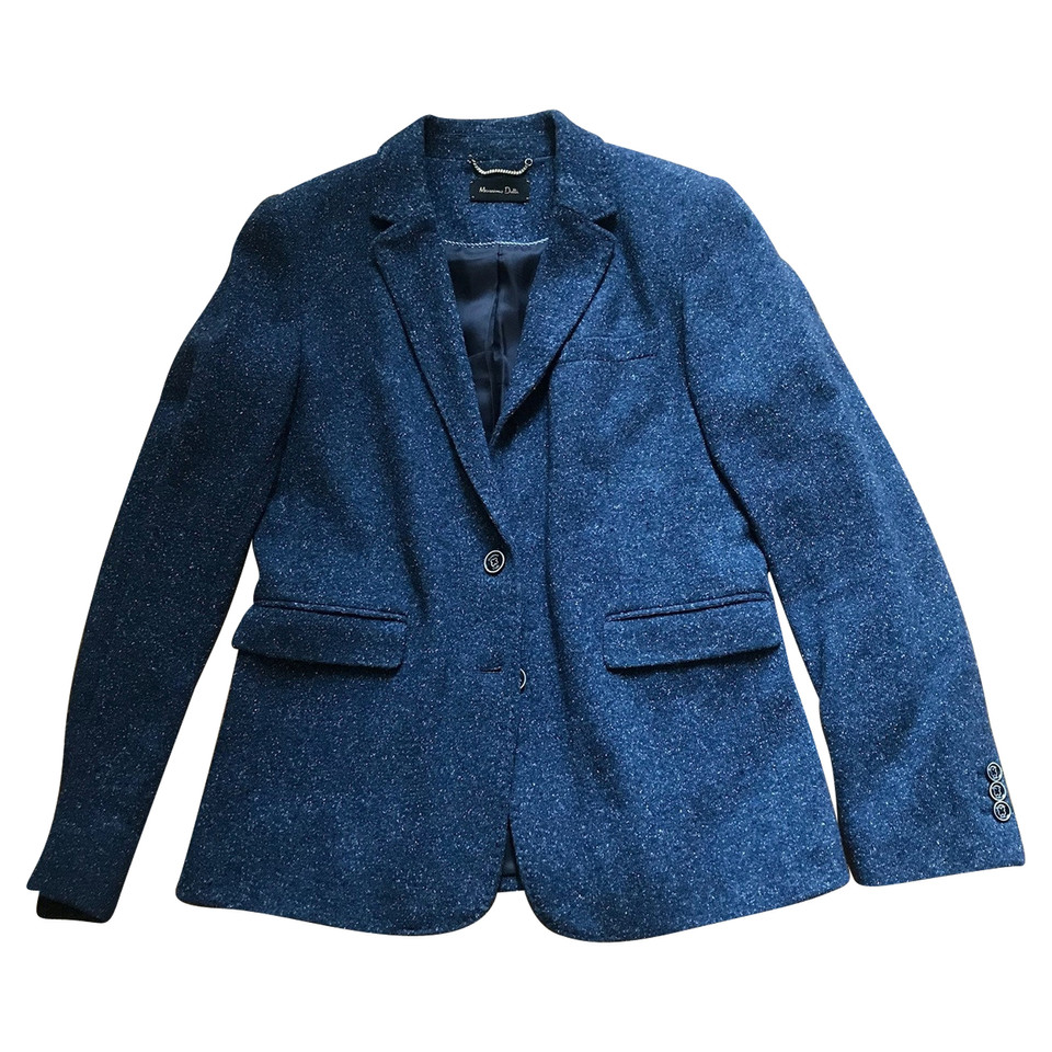 Massimo Dutti Jacke/Mantel aus Wolle in Blau
