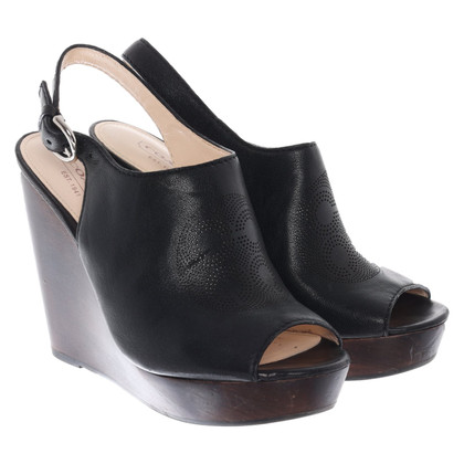 Coach Wedges Leather in Black